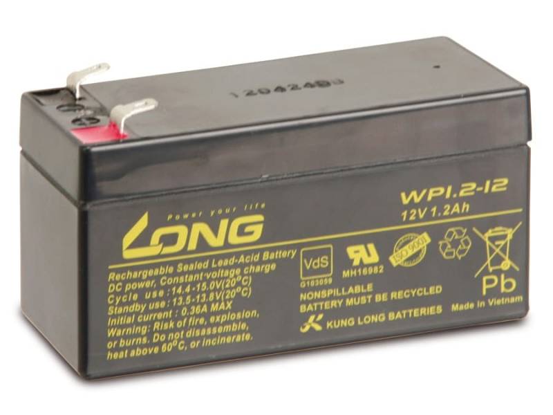 KUNG LONG Blei-Akkumulator WP1.2-12, 12 V-/1,2 Ah von KUNG LONG