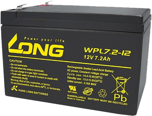 KUNG LONG Blei-Akkumulator WPL7.2-12-M/F2, 12 V- / 7,2 Ah von KUNG LONG