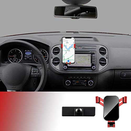 KUNGKIC Auto Universal Auto-Telefonhalterung Compatible with Volkswagen VW Tiguan 2012-2016 Air Vent Telefonhalterung Einstellbar Auto-Telefonhalterung Fit für 4-6,2 Zoll Telefon(Rot) von KUNGKIC