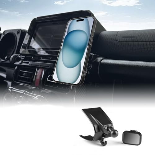 KUNGKIC Für Suzuk Jimny JB64 JB74 2019 2020 2021 2022 2023 2024 Auto-Handy-Halterung Verstellbare Autotelefon-Halterung Zubehör Innenraum 360°Drehung Zink-Legierung ABS (B) von KUNGKIC