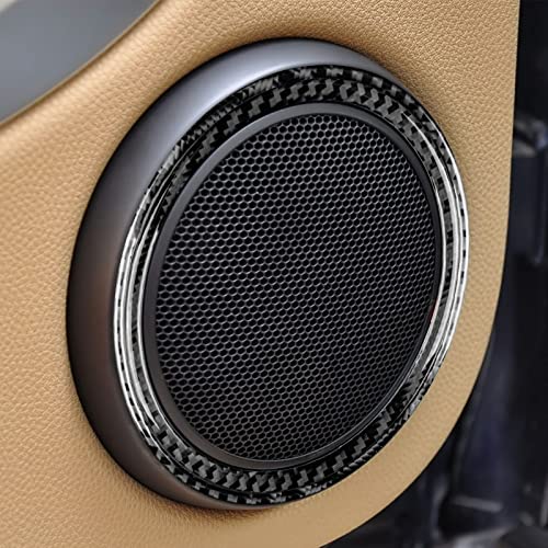 KUNGKIC Kohlefaser Audio-Lautsprecherabdeckung Aufkleber Carbon Fiber Door Audio Speaker Accessories für Mini Cooper R56 Clubman R55 R57 2007 2008 2009 2010 zubehör Türlautsprecher Innenraum Schwarz von KUNGKIC