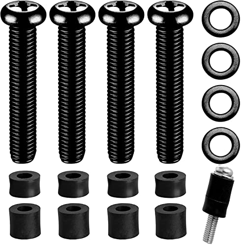 M8-Schrauben für Samsung TV M8 x 45 mm, Abstand 1,25 mm TV-Befestigungsschrauben mit 25 mm langen Abstandshaltern (schwarz) von KUNHEHO