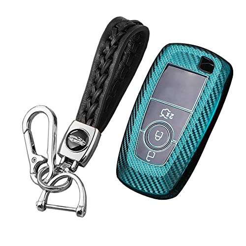 KUNIO Schlüsselhülle Passt für Ford Mondeo Mustang Explorer EcoSport S-Max Ranger Fiesta F150 F250 TPU Schutzhülle Autoschlüssel Hülle Schlüsselanhänger 3 Tasten A Grün von KUNIO