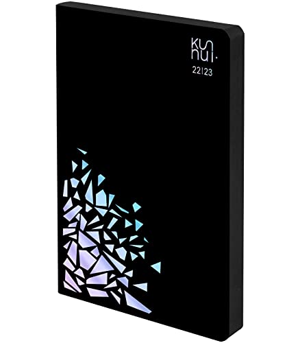 Kalender 2022 2023 - Lederfaserstoff - Dark Crystal - Wochenansicht - A5-15 x 21 cm - Sprache: Spanisch - Englisch - 2 Registerbänder und Aufkleber - Kunnui von KUNNUI