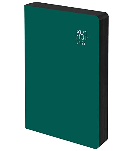 Kalender 2022 2023 – Regeneriertes Leder – Forest – Tag Seite – A5 – 15 x 21 cm – Sprache: Spanisch – Englisch – inkl. zwei Registerbändern und Aufklebern – Kunnui von KUNNUI