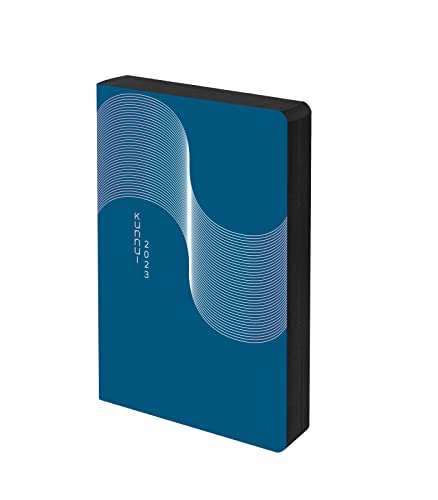 Kunnui - Agenda Januar 2023 Dezember 2023 - Lederfaserstoff - Tagesseite - Format 15 x 21 (A5) - Zweisprachig: Spanisch - Englisch - Ocean Twist von KUNNUI