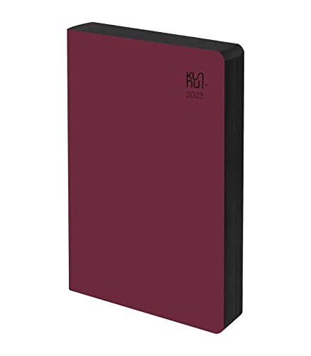 Kunnui - Agenda Januar 2023 Dezember 2023 - Lederfaserstoff - Tagesseite - Format 15 x 21 (A5) - Zweisprachig: Spanisch - Englisch - Volcano von KUNNUI