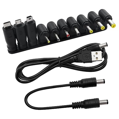 10 Stücke Universal DC Netzteil Adapter, KUOQIY 5.5x2.1mm 90Winkel DC Hohlstecker Adapter mit 2 Stücke Kabel, für Ventilatoren, Router, Schreibtischlampen, Computer 10 Stücke Universal DC Netzteil Adapter, KUOQIY 5.5x2.1mm 90Winkel DC Hohlstecker Adapter mit 2 Stücke Kabel, für Ventilatoren, Router, Schreibtischlampen, Computer von KUOQIY