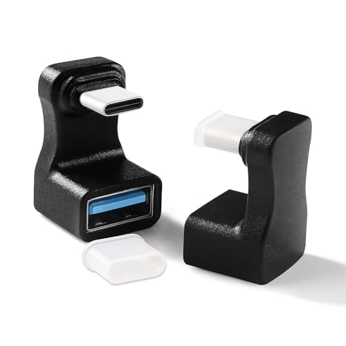 KUOQIY 2 Stücke U-förmiger USB C auf USB A Adapter 5 Gbps, 180 Grad Winkel USB C to USB A Adapter Übertragung OTG, für Laptop, Tablet von KUOQIY