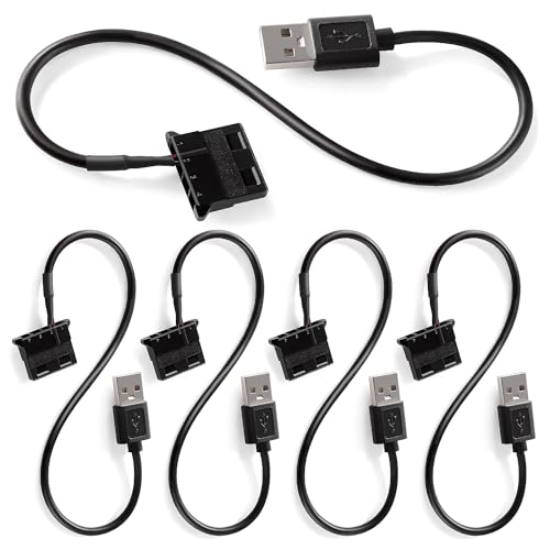 KUOQIY 5 Stücke 30cm USB auf 4-Poligen Molex PWM 5 V Ummanteltes Lüfterkabel, USB auf 4 Pin Molex Gehäuselüfter Adapter Anschlusskabel,USB-4-Pin-Molex-Kabel von KUOQIY
