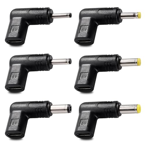 KUOQIY 6 Stücke USB C auf DC 5V Adapter Set, USB 3.1 Typ C USB-C Buchse auf DC Stecker Adapter PD Emulator Trigger 90 Grad Abgewinkelt, für Kleine Ventilatoren, Schreibtischlampen KUOQIY 6 Stücke USB C auf DC 5V Adapter Set, USB 3.1 Typ C USB-C Buchse auf DC Stecker Adapter PD Emulator Trigger 90 Grad Abgewinkelt, für Kleine Ventilatoren, Schreibtischlampen von KUOQIY