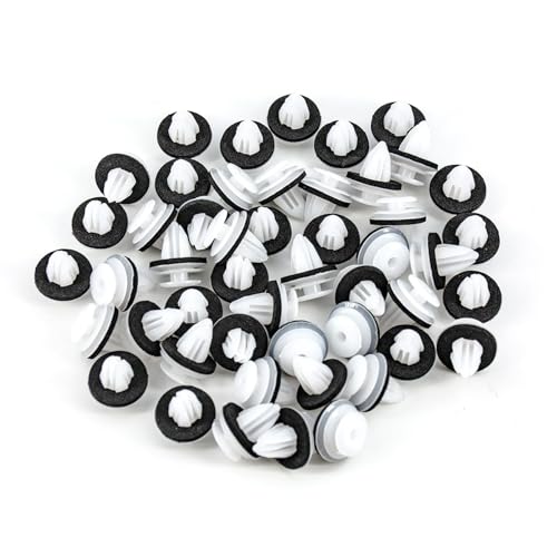 50 Stück universelle Karosseriebefestigungen, Türkartenclips, Karosserieverkleidungs-Clips, Innenverkleidungs-Halterungen für Kofferraum, Innentüren, Stoßstange (weiß) von KUOXAN