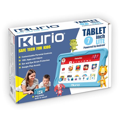 KURIO Tab Lite - Kinder-Tablet - Sicher online - mit Kindersicherung - Spritz- und stoßfeste Schutzhülle - 32 GB - 7'' Display - Blau von KURIO