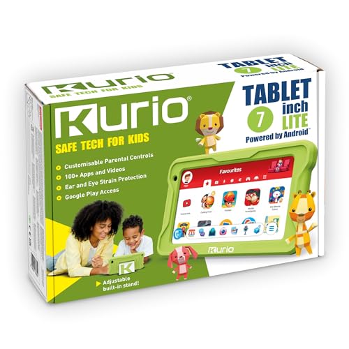 KURIO Tab Lite - Kinder-Tablet - Sicher online - mit Kindersicherung - Spritz- und stoßfeste Schutzhülle - 32 GB - 7'' Display - Grün von KURIO