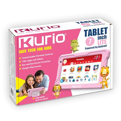 KURIO Tab Lite - Kinder-Tablet - Sicher online - mit Kindersicherung - Spritz- und stoßfeste Schutzhülle - 32 GB - 7'' Display - Pink von KURIO