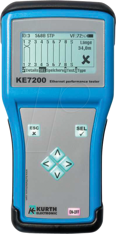 KURTH KE7200 - KE7200 - Netzwerktester mit Speicherfunktion von KURTH ELECTRONIC