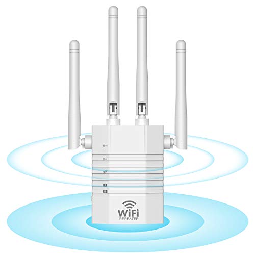 WLAN Verstärker WLAN Repeater mit LAN Anschluss, WLAN Signalverstärker, Internet Verstärker bis zu 13800sq.ft und 45 Geräte, 1200Mbit/s 5GHz & 2.4GHz, CN7S3-KURUI von KURUI