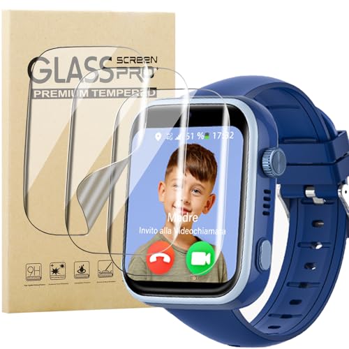 KUSINHOKA 3 Stück Schutzfolie kompatibel mit AKUMAKA 4G Kids Smartwatch T40/SWGOTA T40, [Anti-Kratzen] Weiche TPU Displayschutzfolie, Vollständige Abdeckung HD Klar Anti-Fingerprint Folie von KUSINHOKA