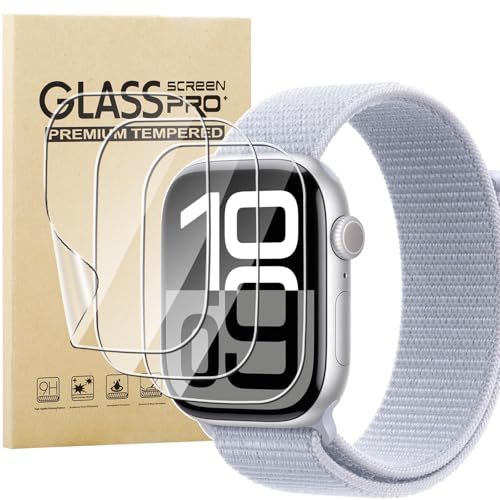 KUSINHOKA 3 Stück Schutzfolie kompatibel mit Apple Watch Series 10 46mm, HD Klar [Anti-Kratzen] Weiche TPU Displayschutzfolie, Vollständige Abdeckung Anti-Fingerprint Folie für Apple Watch 10 46mm von KUSINHOKA