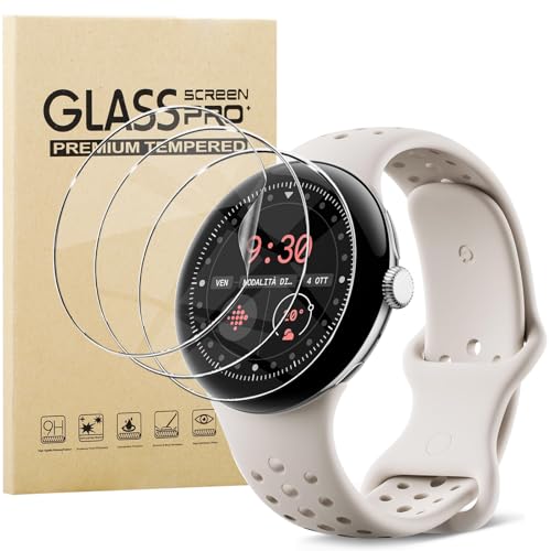KUSINHOKA 3 Stück Schutzfolie kompatibel mit Google Pixel Watch 3 41mm, HD Klar [Anti-Kratzen] Weiche TPU Displayschutzfolie, Vollständige Abdeckung Anti-Fingerprint Folie für Pixel Watch 3 von KUSINHOKA
