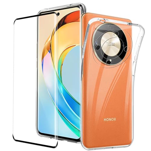 KUSINHOKA Hülle für Honor Magic 6 Lite 5G + Schutzfolie, Ultradünn Weiche TPU Bumper Transparent Anti-Kratzer Schutzhülle, Leicht Stoßfest Handyhülle Case Cover für Honor Magic 6 Lite von KUSINHOKA