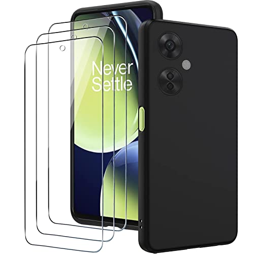 KUSINHOKA Hülle für OnePlus Nord CE 3 Lite 5G mit 3 Stück Schutzfolie, Ultradünn Silikon Anti-Kratzer Handyhülle TPU Stoßfest Weich Matte Schutzhülle Protective Case für OnePlus Nord CE 3 Lite 5G von KUSINHOKA