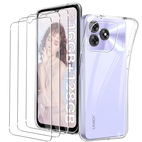 KUSINHOKA Hülle für Umidigi G5/Umidigi G5A + 3 Stück Schutzfolie, Weich TPU Anti-Kratzer Handyhülle Ultradünn Stoßfest Schutzhülle Fallschutz Kameraschutz Protective Case für Umidigi G5/G5A, Klar von KUSINHOKA