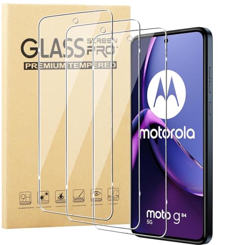 KUSINHOKA Schutzfolie für Motorola G84, 3 Stück [Anti-Kratzen] 9H Härte HD Klar Panzerfolie, Anti-Fingerabdruck Gehärtetem Schutzglas Anti-Bläschen Hohe Empfindlichkeit Displayschutzfolie von KUSINHOKA