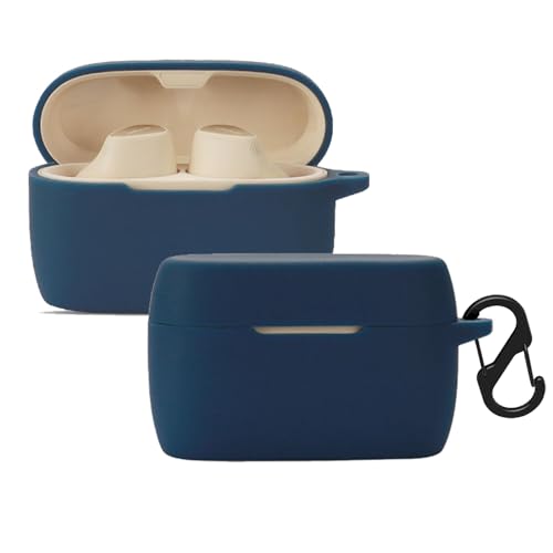 KUSINHOKA Silikonhülle Kompatibel mit Jabra Elite 5 mit Karabiner, Schlank Stoßfest Kopfhörer Hülle, Weiches TPU Ohrhörer Schutzhülle Abdeckung Unterstützt kabelloses Laden, Blau KUSINHOKA Silikonhülle Kompatibel mit Jabra Elite 5 mit Karabiner, Schlank Stoßfest Kopfhörer Hülle, Weiches TPU Ohrhörer Schutzhülle Abdeckung Unterstützt kabelloses Laden, Blau von KUSINHOKA
