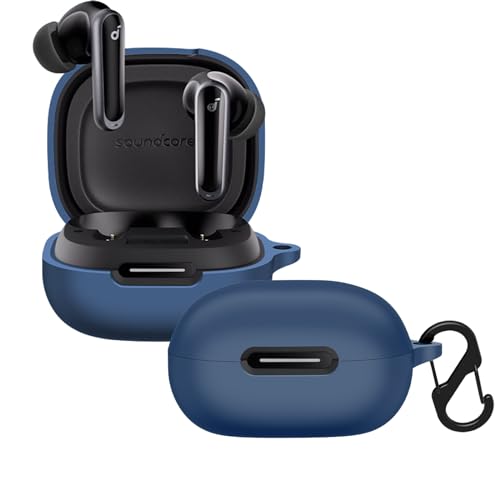 KUSINHOKA Silikonhülle Kompatibel mit Soundcore P40i mit Karabiner, Schlank Stoßfest Kopfhörer Hülle, Weiches TPU Ohrhörer Schutzhülle Abdeckung Unterstützt kabelloses Laden, Blau KUSINHOKA Silikonhülle Kompatibel mit Soundcore P40i mit Karabiner, Schlank Stoßfest Kopfhörer Hülle, Weiches TPU Ohrhörer Schutzhülle Abdeckung Unterstützt kabelloses Laden, Blau von KUSINHOKA