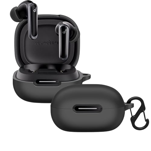 KUSINHOKA Silikonhülle Kompatibel mit Soundcore P40i mit Karabiner, Schlank Stoßfest Kopfhörer Hülle, Weiches TPU Ohrhörer Schutzhülle Abdeckung Unterstützt kabelloses Laden, Schwarz KUSINHOKA Silikonhülle Kompatibel mit Soundcore P40i mit Karabiner, Schlank Stoßfest Kopfhörer Hülle, Weiches TPU Ohrhörer Schutzhülle Abdeckung Unterstützt kabelloses Laden, Schwarz von KUSINHOKA