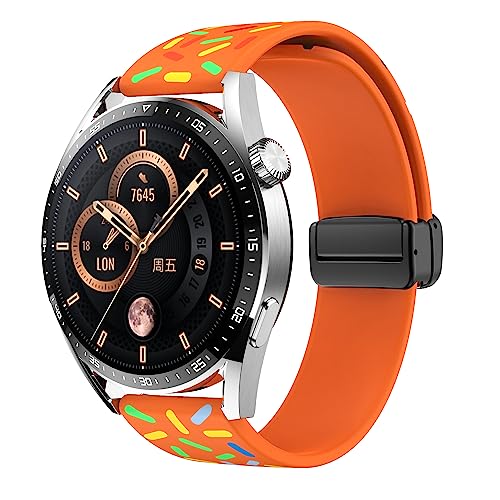 KUTEWEU 22mm Armbänder für Garmin Vivoactive 4 45mm/Garmin Forerunner 255/Forerunner 745/Venu 2, Silikon Ersatzarmband für Galaxy Watch 3 45mm/Galaxy Watch 46mm/Gear S3 Classic Armband (Orange) von KUTEWEU
