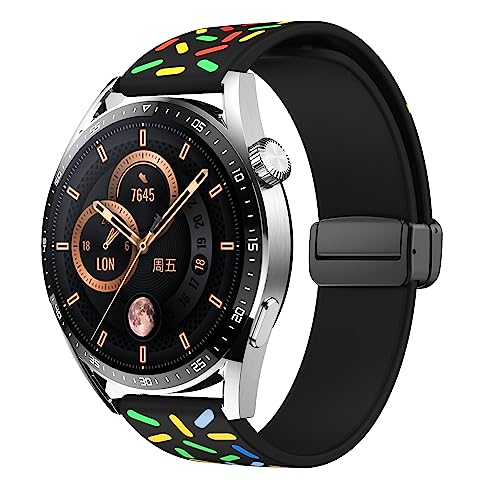 KUTEWEU 22mm Armbänder für Garmin Vivoactive 4 45mm/Garmin Forerunner 255/Forerunner 745/Venu 2, Silikon Ersatzarmband für Galaxy Watch 3 45mm/Galaxy Watch 46mm/Gear S3 Classic Armband (Schwarz) von KUTEWEU