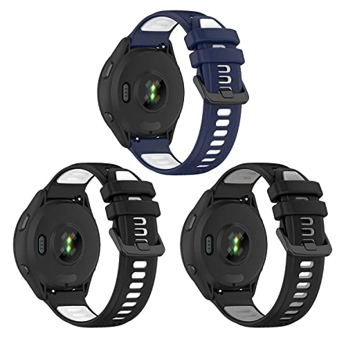 KUTEWEU Armband für Galaxy Watch 3 45mm Armbänder,22mm Silikon Ersatzarmband Sport Uhrenarmband für Galaxy Watch 46mm/Gear S3 Classic/Forerunner265 (Blau Weiß+Schwarz Weiß+Schwarz Grau) von KUTEWEU