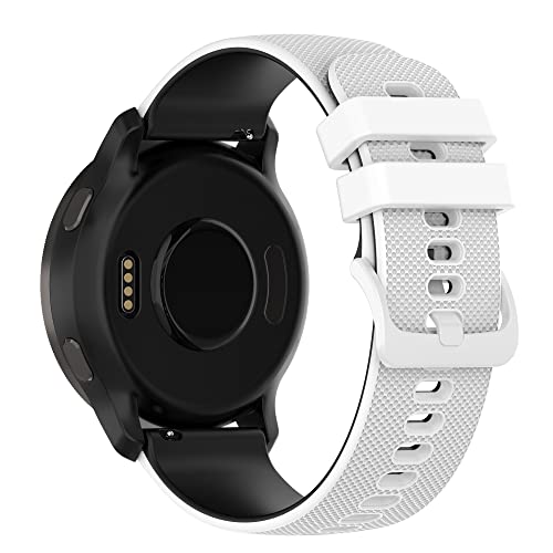 KUTEWEU Armband für Galaxy Watch5/ Galaxy Watch4 Strap, 20mm Silikon Ersatzarmband Sport Armbänder für Galaxy Watch4 Classic/Galaxy Watch3/ Gear Sport (Weiß Schwarz) von KUTEWEU