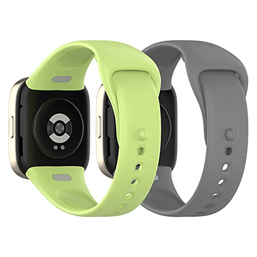 KUTEWEU Ersatzarmbänder Kompatibel mit Xiaomi Redmi Watch 3 Armband, Silikon Ersatzarmbänder Sport Armbänder mit Verstellbare Watchband für Mi Redmi Watch3 Smartwatch Zubehör (Grün+Grau) von KUTEWEU