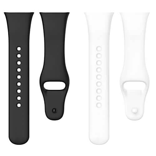 KUTEWEU Ersatzarmbänder Kompatibel mit Xiaomi Redmi Watch 3 Armband, Silikon Ersatzarmbänder Sport Armbänder mit Verstellbare Watchband für Mi Redmi Watch3 Smartwatch Zubehör (Weiß+Schwarz) von KUTEWEU