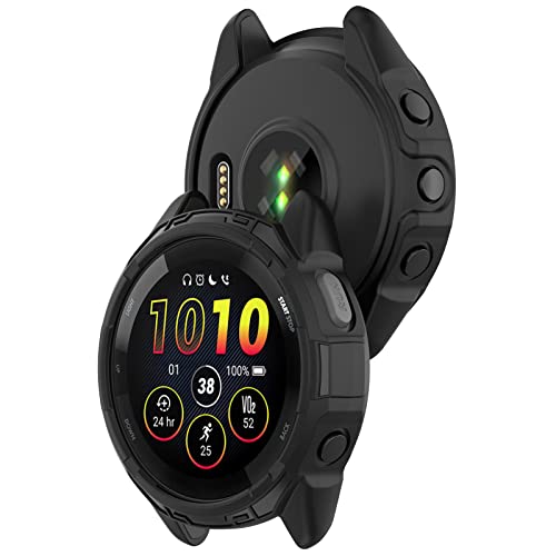 KUTEWEU Hülle Kompatibel mit Garmin Forerunner 265S Sports SmartWatch Cover, TPU Stoßdämpfend Schutzhülle Silikon Ultradünne Flexibles Kratzfest Gehäuse für Garmin Forerunner 265s (2 Stück Schwarz) KUTEWEU Hülle Kompatibel mit Garmin Forerunner 265S Sports SmartWatch Cover, TPU Stoßdämpfend Schutzhülle Silikon Ultradünne Flexibles Kratzfest Gehäuse für Garmin Forerunner 265s (2 Stück Schwarz) von KUTEWEU