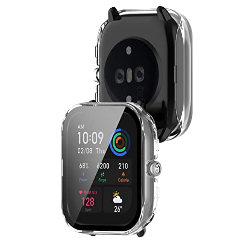 KUTEWEU Hülle Kompatibel mit Huami Amazfit GTS4 Mini, Case Glasfolie Schutzfolie Anti Kratzen PC Cover Shell Schutzhülle Case Bumper für Amazfit GTS4 Mini Smartwatch Zubehör (2 Stück Clear) von KUTEWEU