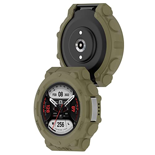 KUTEWEU Hülle Kompatibel mit Huami Amazfit T-Rex 2, Anti Kratzen Cover, Shell Schutzhülle Case Bumper für Amazfit T-Rex 2 Smartwatch Zubehör (2 Stück Grün) von KUTEWEU