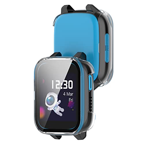 KUTEWEU Hülle Kompatibel mit Xplora XGO3 Uhr, 9H Härte Mit Glasfolie Schutzfolie Anti Kratzen PC Cover Shell Schutzhülle Case Bumper für Xplora X GO3 Smart Watch Zubehör (2 Stück Clear) von KUTEWEU