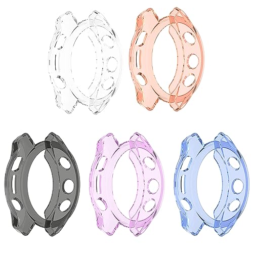 KUTEWEU Hülle für Garmin Fenix 7S/Fenix 6S/Fenix 5S, TPU Schutzfolie Anti Kratzen Cover Uhr Shell Schutzhülle Case Clear Bumper für Garmin Fenix 7S Solar/Fenix 5S Plus/Fenix 5S (5 Stück) von KUTEWEU