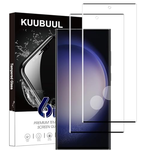 KUUBUUL Hartglas für Samsung Galaxy S23 Ultra, [2 Stück] [Fingerabdruck erkennbar] [9H Härte] [blasenfrei] [kratzfest] Displayschutzfolie für Samsung S23 Ultra von KUUBUUL