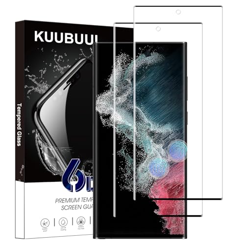 KUUBUUL für Panzerglas Schutzfolie für Samsung S22 Ultra, [2 Stück][Erkennbarer Fingerabdruck][9H Härte][Blasenfrei][Anti-Kratzer] Gehärtetes Glas für Samsung Galaxy S22 Ultra Displayschutzfolie von KUUBUUL
