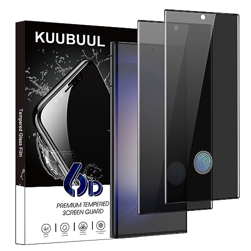 KUUBUUL für Panzerglas Sichtschutz für Samsung S23 Ultra, [2 Stück][Unterstützung Fingerabdruck] Privatsphäre Bildschirmschutz Gehärtetes Glas für Samsung Galaxy S23 Ultra Schutzfolie von KUUBUUL