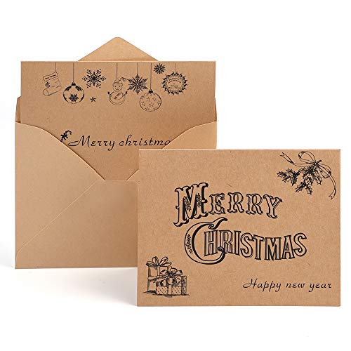 Kuuqa Auguri Weihnachtskarte mit Umschlägen und Aufklebern (36 Stück) von KUUQA