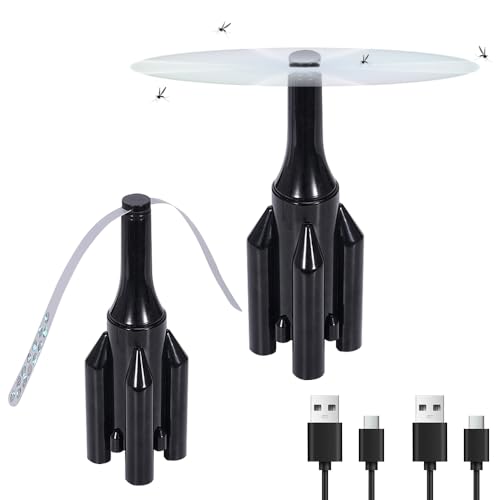KUWUNG 2 Stück Fliegenwedler, Fliegenabwehr, Fliegen Vertreibung ohne Chemie & Verletzungsgefahr Ventilator mit Griff für Küche, Restaurants den Tisch,Terrasse (Keine Batterie) von KUWUNG