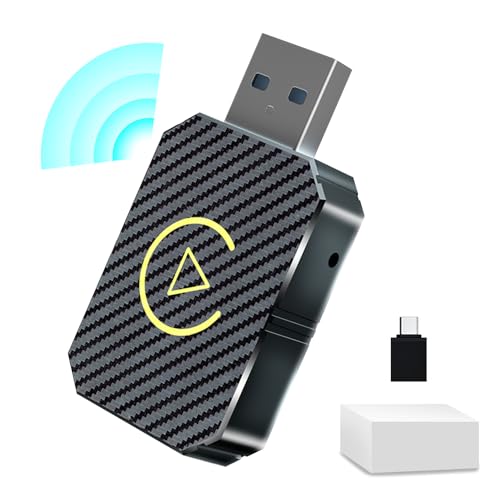 KUWUNG Wireless Carplay Adapter, Wireless Android Auto Adapter, 2 in 1 Kabelloses Carplay Auto Stick Kompatibel mit Autos ab 2016 und iOS 10+ von KUWUNG