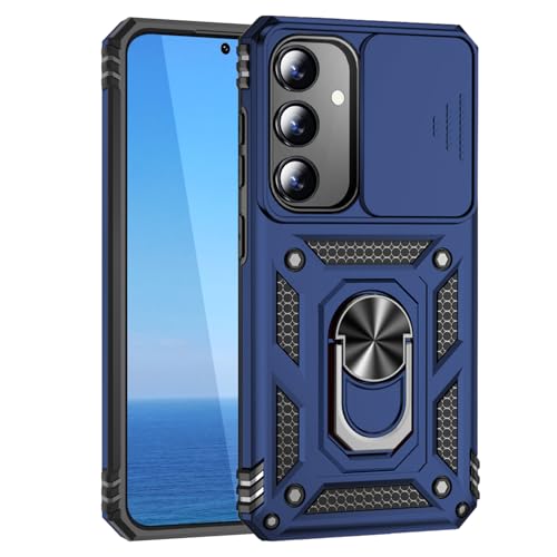 Hülle Kompatibel mit Samsung Galaxy S25 Plus/S25+/S24 Plus/S24+ 5G mit Kameraschutz & 360° Metall Ring Ständer, S25Plus 25+ S24Plus 24+ Schutzhülle Stoßfestes Robustes Stoßfänger Handyhülle, Blau Hülle Kompatibel mit Samsung Galaxy S25 Plus/S25+/S24 Plus/S24+ 5G mit Kameraschutz & 360° Metall Ring Ständer, S25Plus 25+ S24Plus 24+ Schutzhülle Stoßfestes Robustes Stoßfänger Handyhülle, Blau von KUXNGUYI