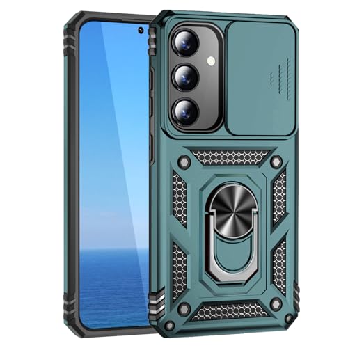 Hülle Kompatibel mit Samsung Galaxy S25 Plus/S25+/S24 Plus/S24+ 5G mit Kameraschutz & 360° Metall Ring Ständer, S25Plus 25+ 24+ Schutzhülle Stoßfestes Robustes Stoßfänger Handyhülle, Retro grün Hülle Kompatibel mit Samsung Galaxy S25 Plus/S25+/S24 Plus/S24+ 5G mit Kameraschutz & 360° Metall Ring Ständer, S25Plus 25+ 24+ Schutzhülle Stoßfestes Robustes Stoßfänger Handyhülle, Retro grün von KUXNGUYI